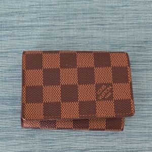 Louis Vuitton Card Case Damier Ebene Coated Canvas with Initials CR - Like NEW